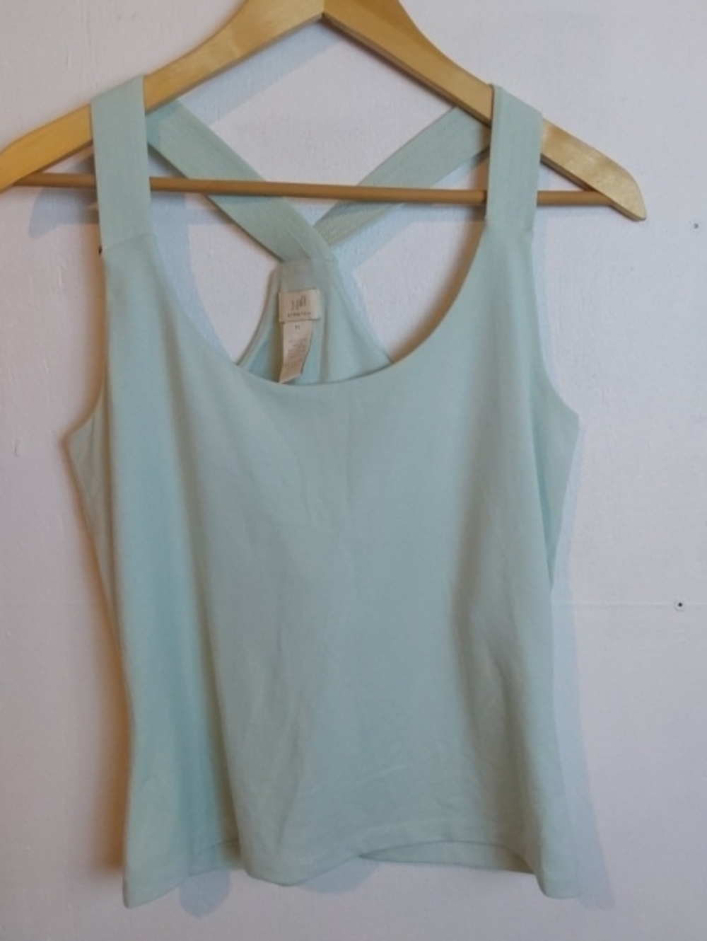 J.Jill| Light Green Criss Cross Back Shelf Bra Halter Tank Top Athleisure Sz.M